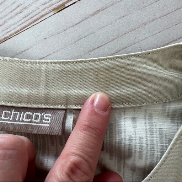 Chicos Cotton Stretch Blazer in Tan and Gray size XL - Picture 9 of 13